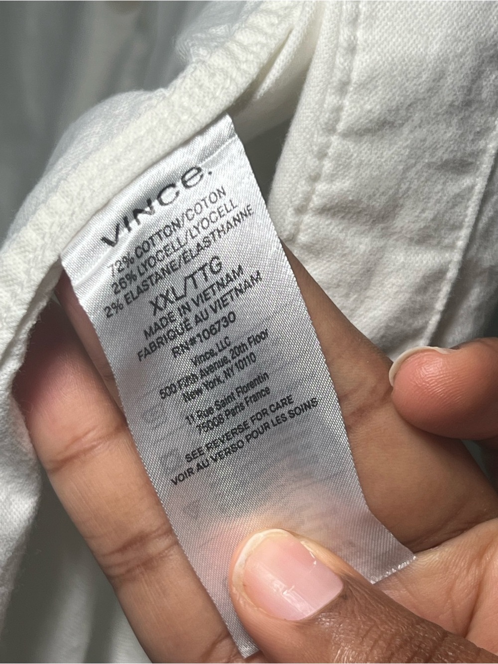 Vince White Classic Fit Button Front Shirt Men’s Stretch Cotton Blend Minimalist - Picture 5 of 6